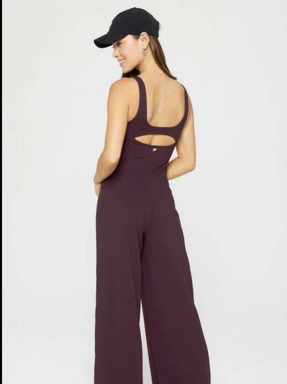 Fabletics PureLuxe Wide-Leg Jumpsuit Oxblood medium